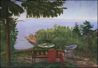 Summer Night as the Oslofjord (1926), Greeting Card