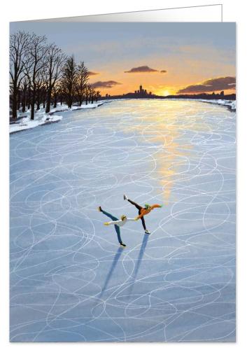 Pas-De-Deux Ice-Skating, Christmas Greeting Card