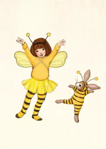 Bumble Bee Friends, Postcard