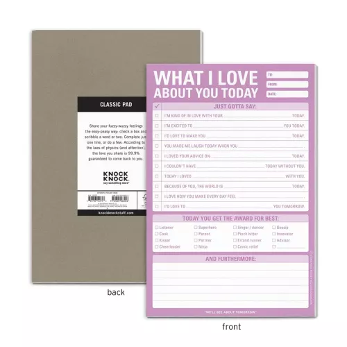 Knock Knock What I Love about You Today Pad