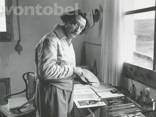 Salvador Dalí in His Studio in Portlligat (c. 1960), Postcard