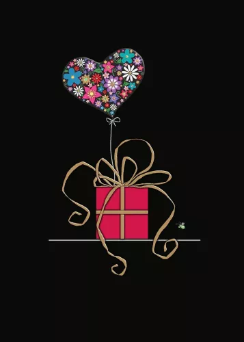 Heart Balloon, Greeting Card