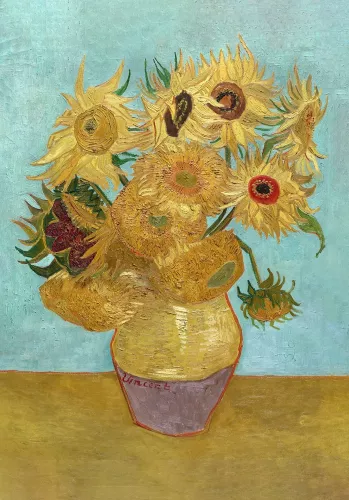 Van Gogh Vase with Twelve Sunflowers minicard