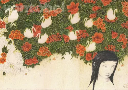 Elisa and Wild Swans (2010), Postcard