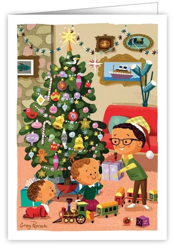 Children With Presents, Greeting Card