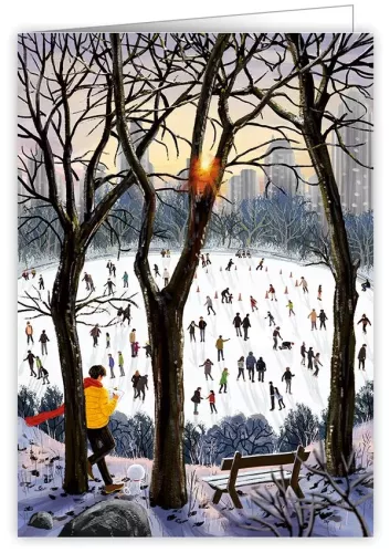 Ice-Skating Scene, Greeting Card