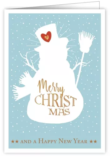 Snowman Silhouette, Greeting Card