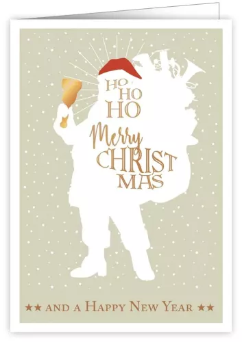 Santas Silhouette With Presents, Greeting Card