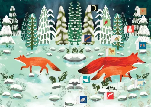 Running Foxes, Advent Calendar Cards