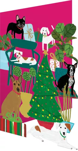 Dog Palais Christmas, Lasercut Card