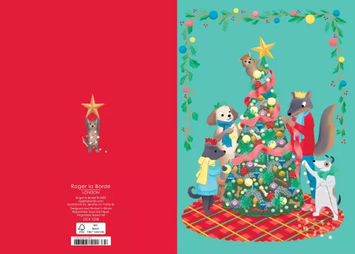 Dogs around Tree, Standard Card