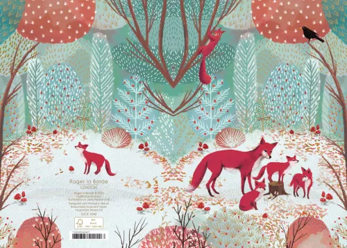Fox Family in Forest, Standard Card