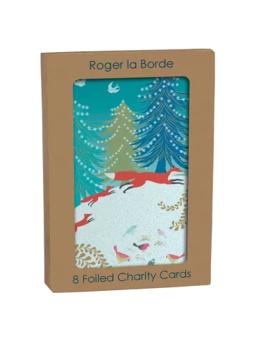 Leaping Foxes, Petite Charity Card Kraft Box