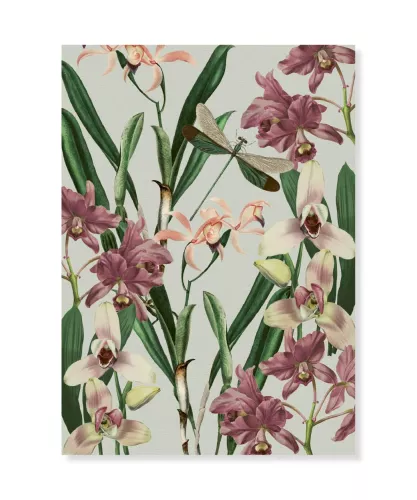 Orchids and Dragonflies, Greeting Card