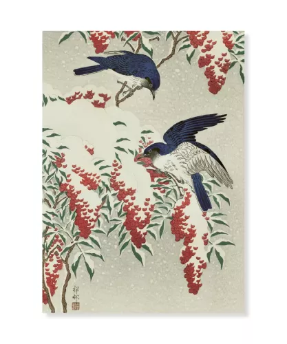Flycatchers, Ohara Koson, Greeting Cards