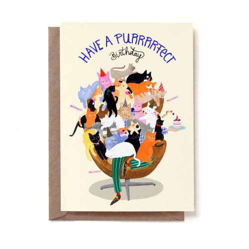 Cat Bday Greeting Card