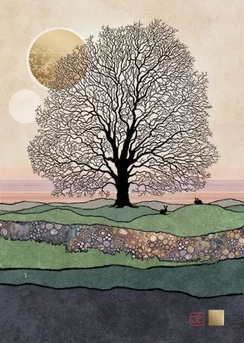 Tree Rabbits, Greeting Card