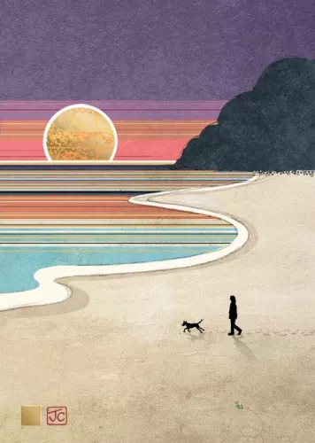 Dog Walker, Greeting Card