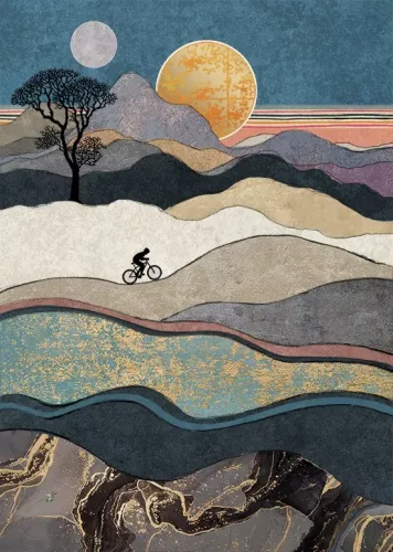 Hill Cyclist, Greeting Card