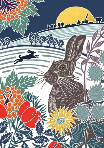 CHRISTMAS HARE, Greeting Card