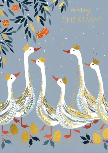 CHRISTMAS GEESE , Greeting Card