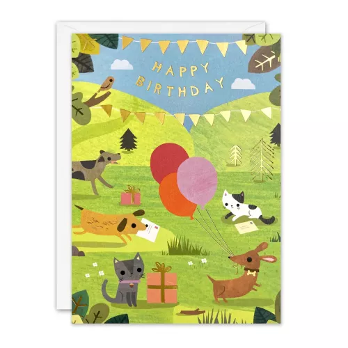 Dogs and Cats Acorns Card