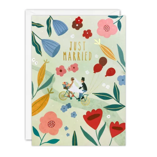 Wedding Bicycle Sunbeams Card
