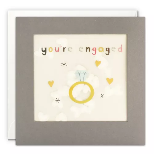 Engagement Ring Grey Paper Shakies Card
