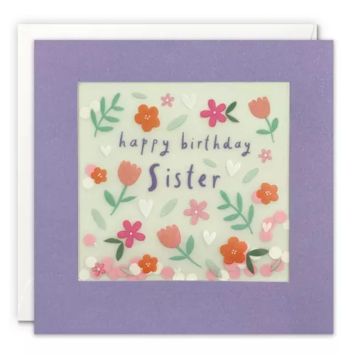 Sister Flowers Paper Shakies Card