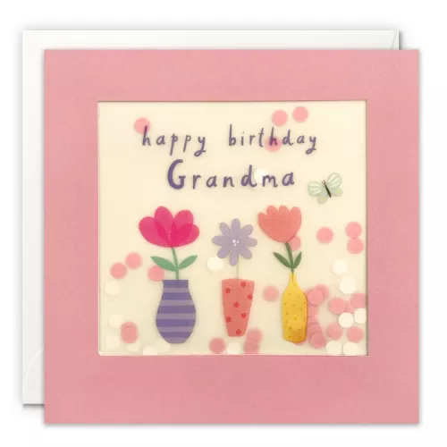 Grandma Flowers Paper Shakies Card