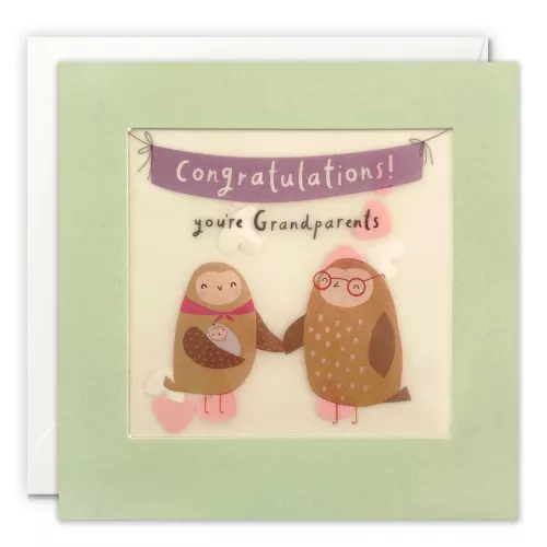 Owl Grandparents Paper Shakies Card