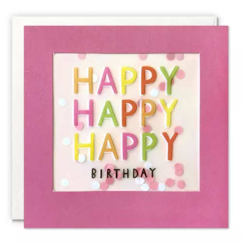 Happy Happy Happy Paper Shakies Card