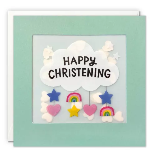 Christening Cloud Paper Shakies Card