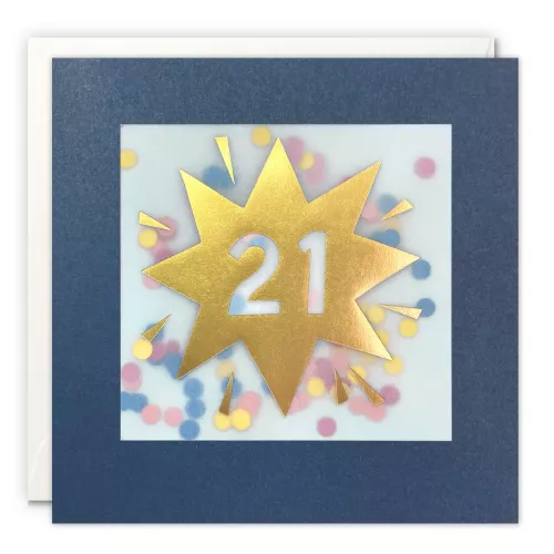 Age 21 Gold Paper Shakies Card