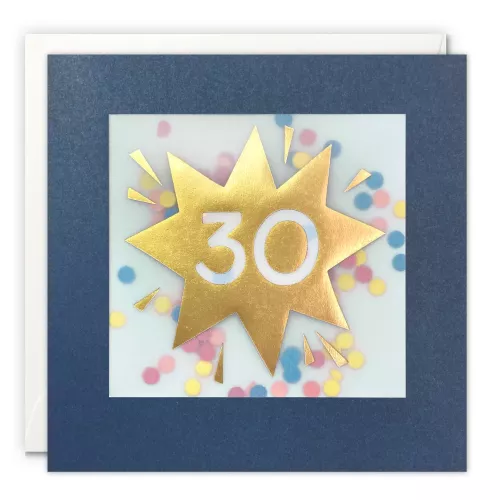 Age 30 Gold Paper Shakies Card