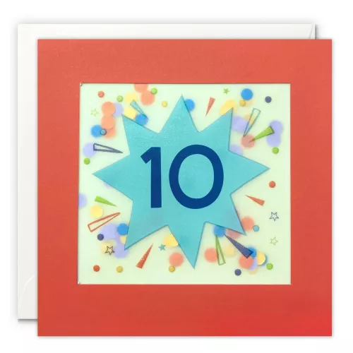 Age 10 Star Paper Shakies Card