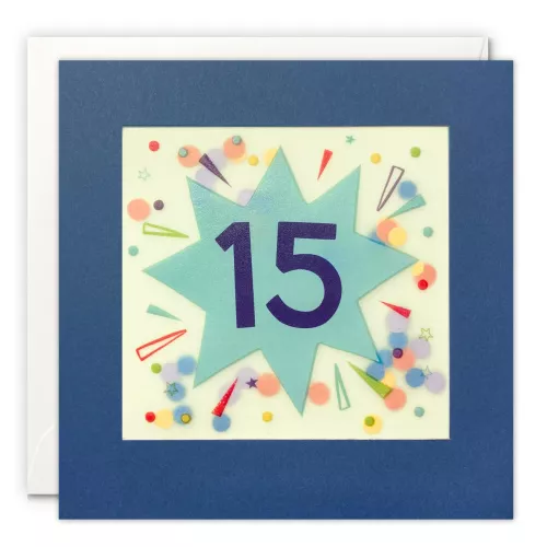 Age 15 Star Paper Shakies Card