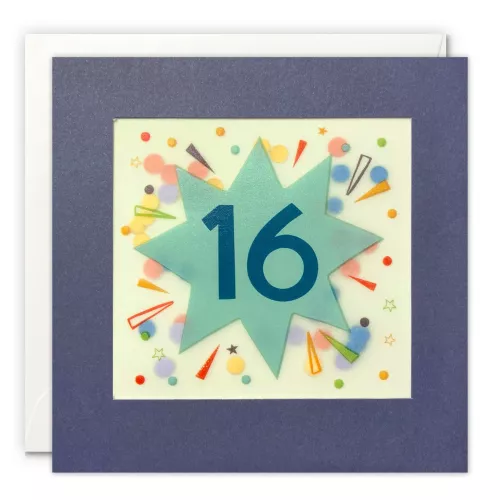 Age 16 Star Paper Shakies Card