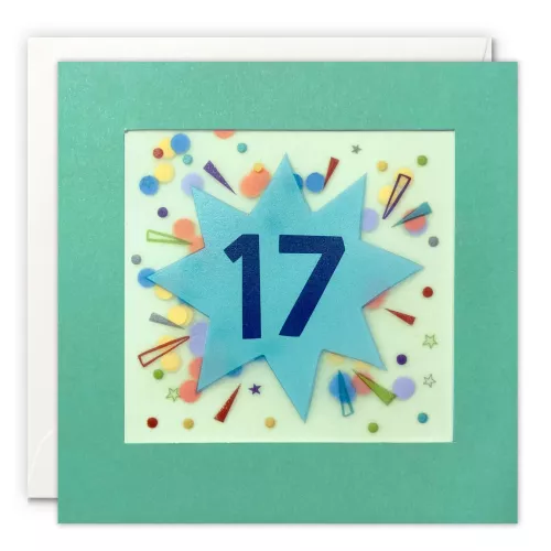 Age 17 Star Paper Shakies Card