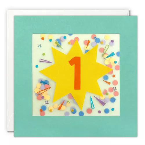 Age 1 Star Paper Shakies Card