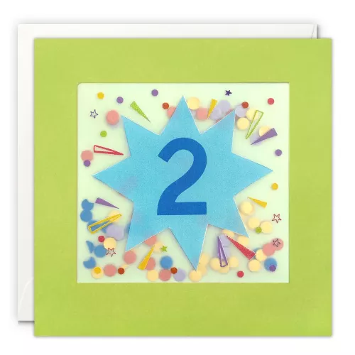 Age 2 Star Paper Shakies Card