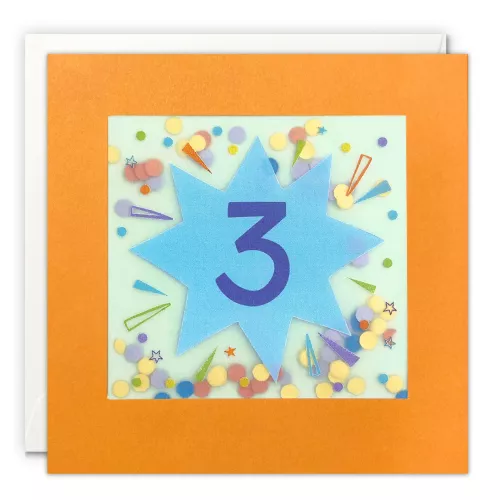 Age 3 Star Paper Shakies Card
