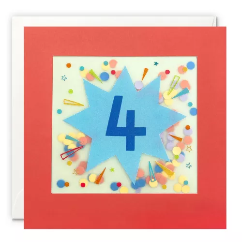 Age 4 Star Paper Shakies Card