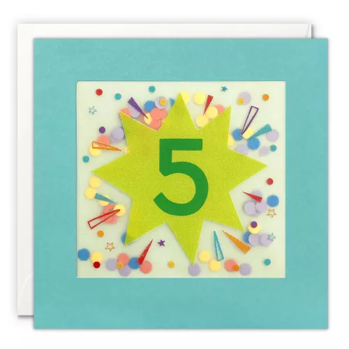 Age 5 Star Paper Shakies Card