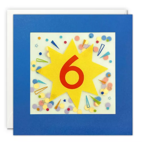 Age 6 Star Paper Shakies Card