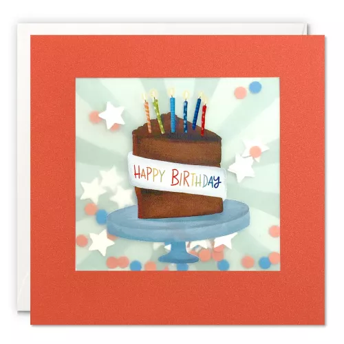 Birthday Chocolate Cake Paper Shakies Card