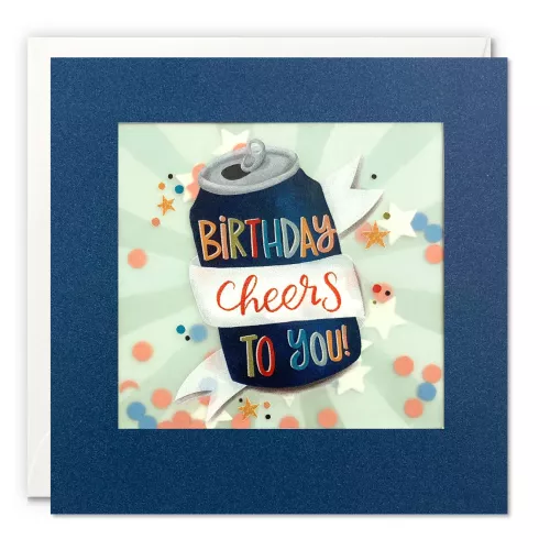 Birthday Beer Can Paper Shakies Card