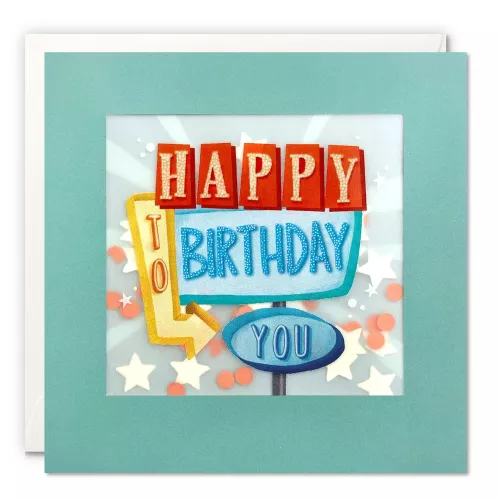 Happy Birthday Bright Sign Paper Shakies Card
