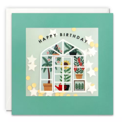 Birthday Greenhouse Paper Shakies Card