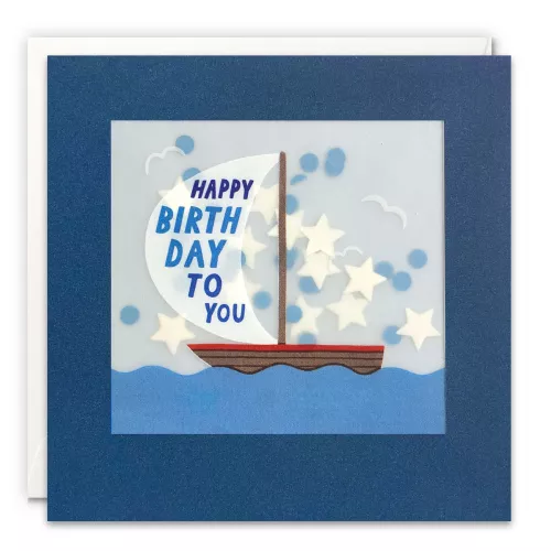 Birthday Sailing Boat Paper Shakies Card